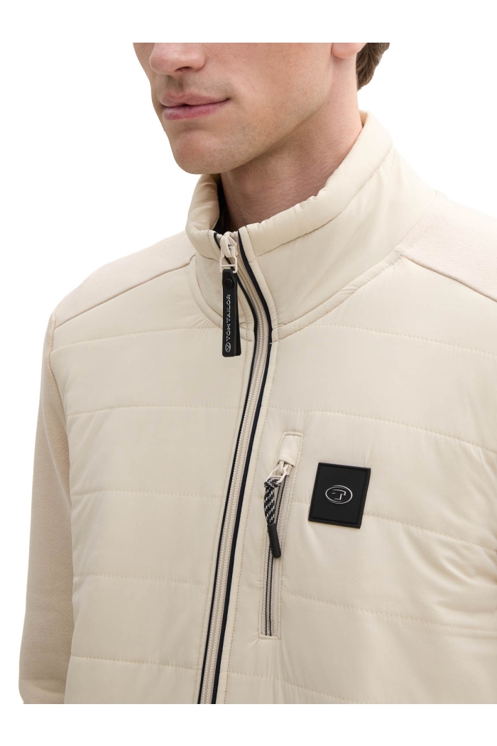 Tom Tailor Hybrid sweat-jacket light cashew beige