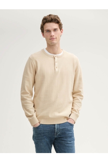 Tom Tailor Fine Striped Knit Henley
