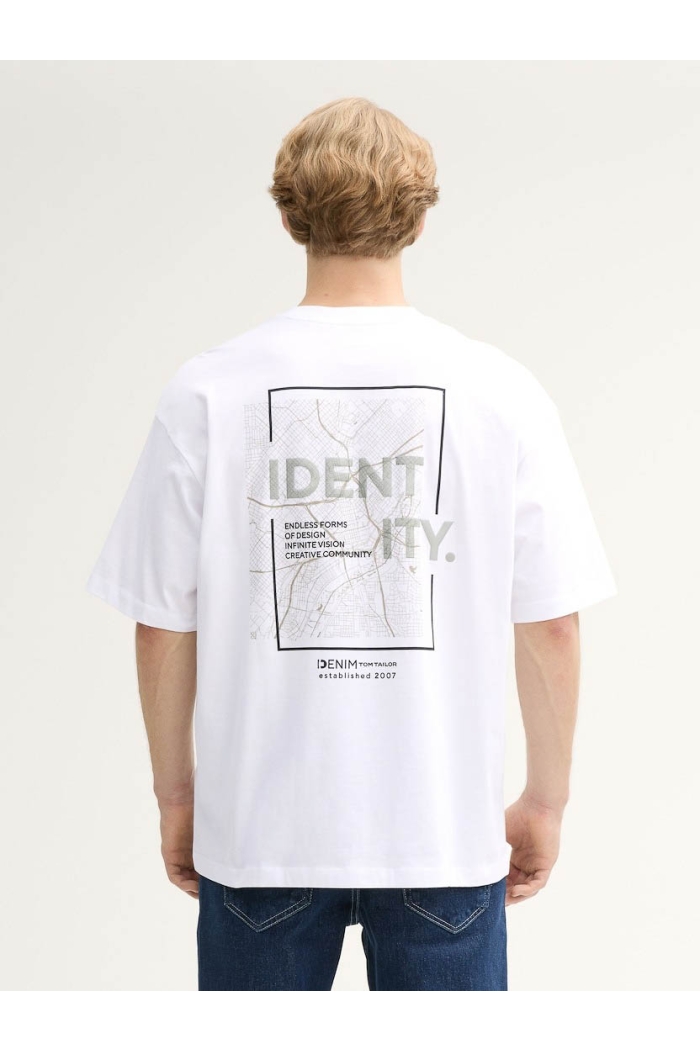 Tom Tailor Oversized printed t-shirt white