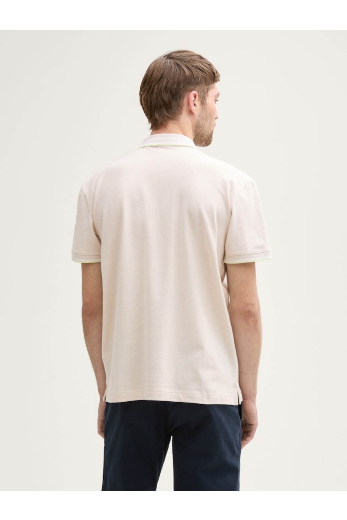 Tom Tailor Polo with print light cashew beige