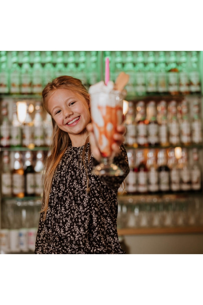 No Way Monday Ki Blouse ls bloemetje black