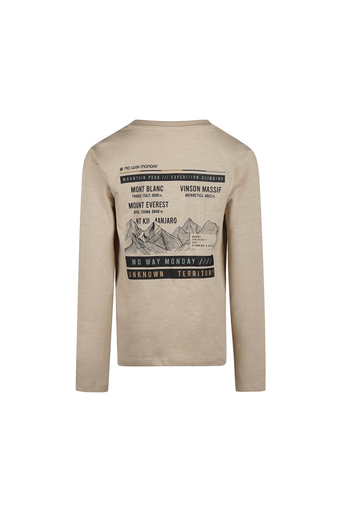 No Way Monday Ki T-shirt ls light grey