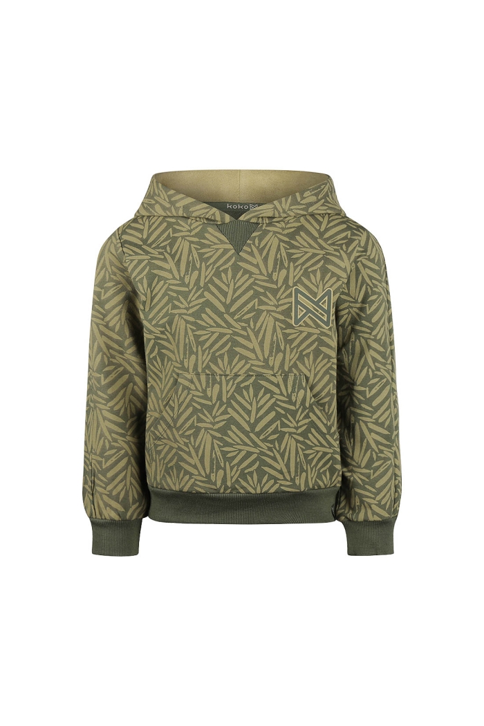 Koko Noko Ki Sweater with hood army green