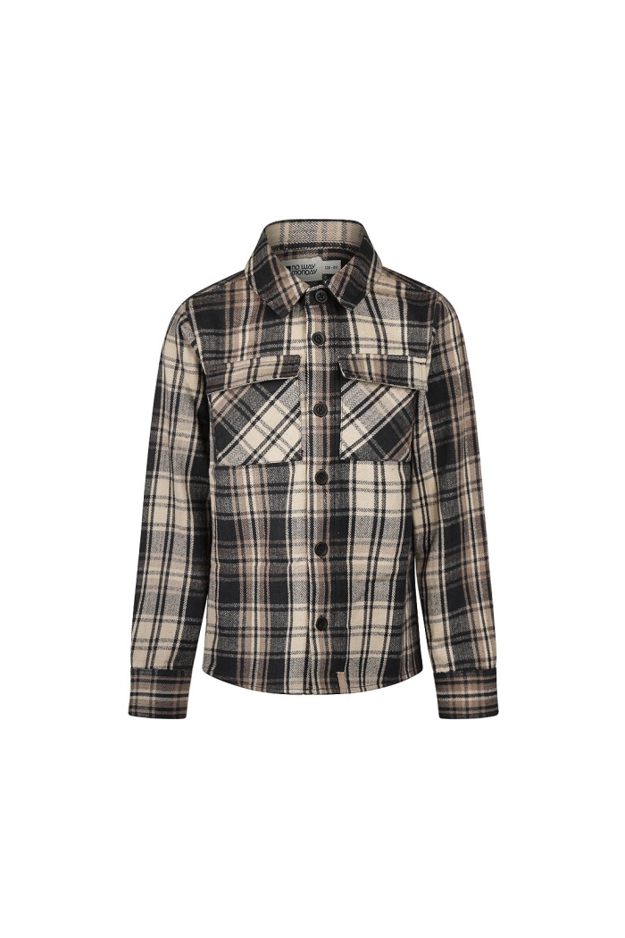 No Way Monday Ki Shirt ls geruit anthracite