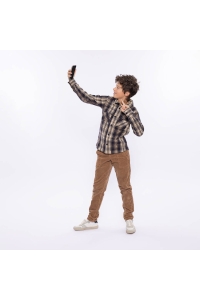 No Way Monday Ki Shirt ls geruit anthracite