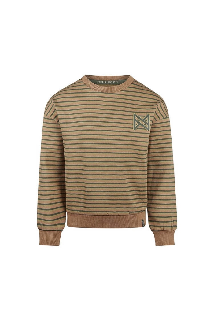 Koko Noko Ki Sweater dropped streep dark sand