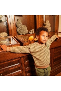 Koko Noko Ki Sweater dropped streep dark sand