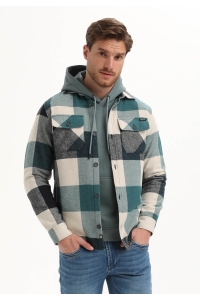 Gabbiano Overhemd ls geruit teal blue