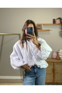 Ambika Blouse uni lm wit