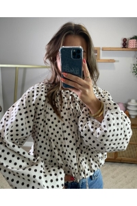 Ambika Blouse uni lm strikje bruin