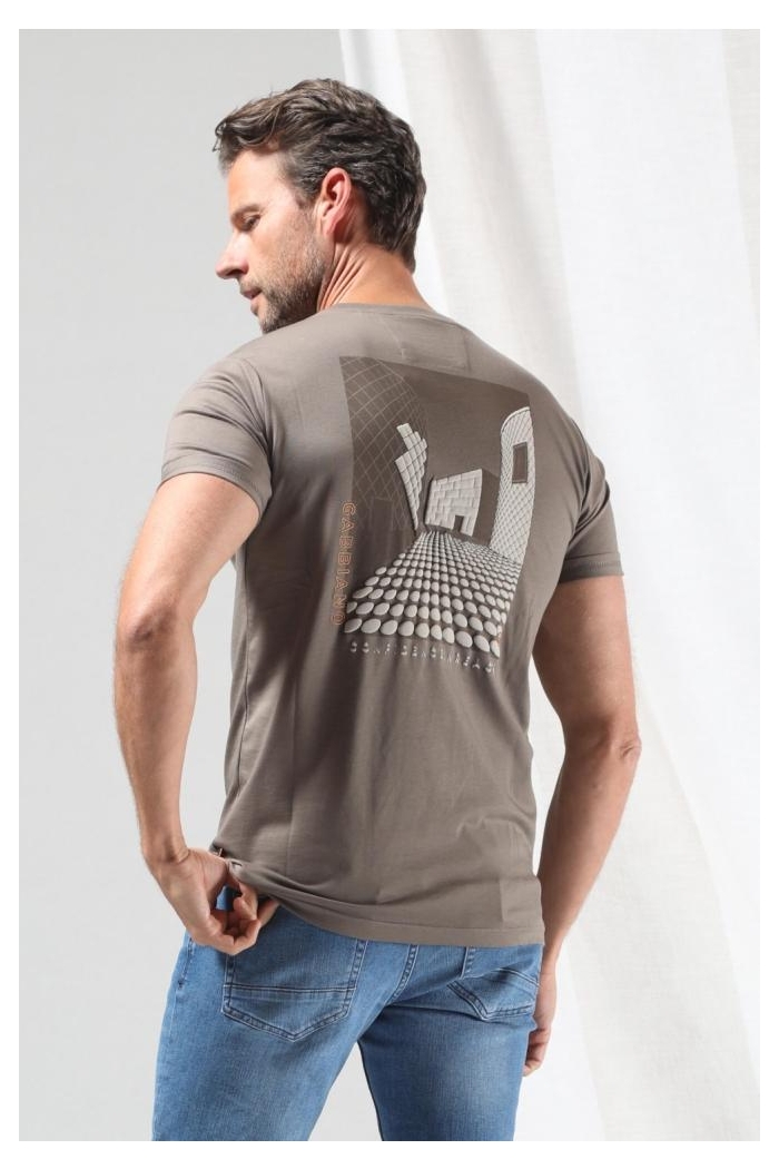 Gabbiano T-shirt jersey backprint wood brown