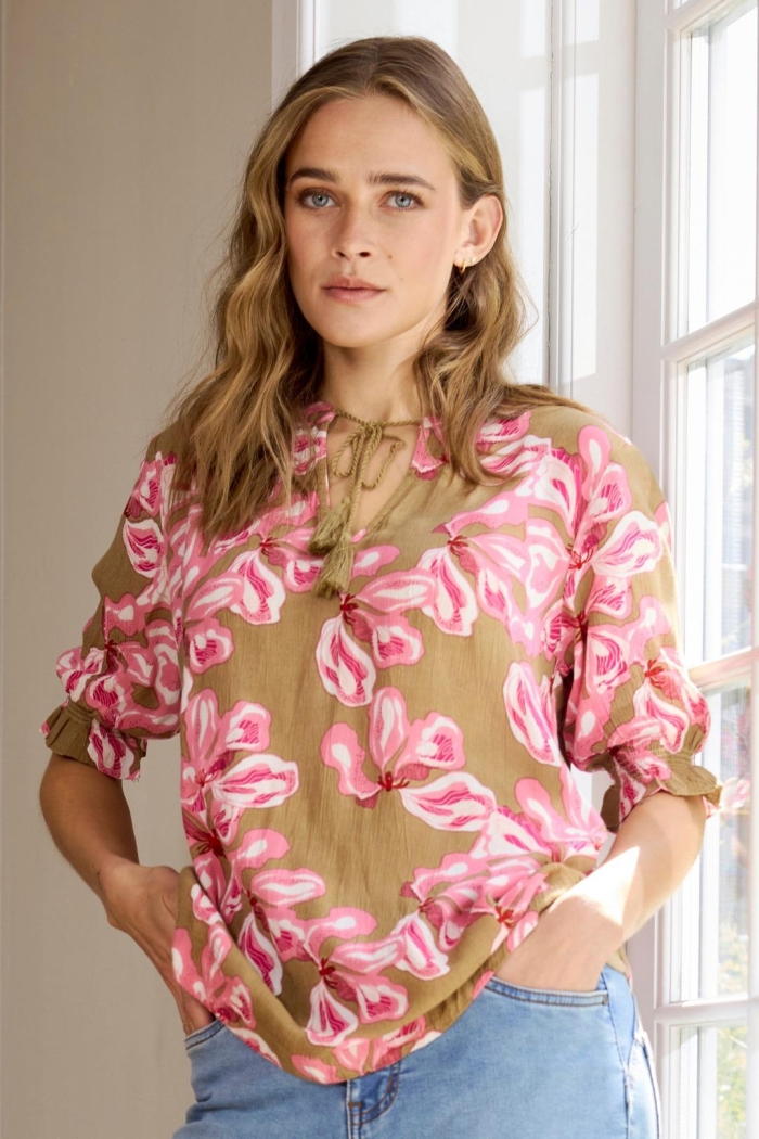 Ze-Ze Blouse s/s Doma pink orchid