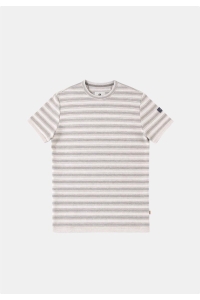 Gabbiano T-shirt Jacquard striped sovla wood brown