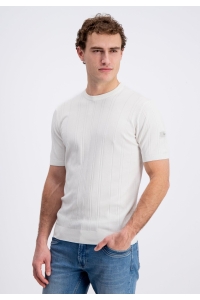 Gabbiano T-shirt knitted striped nomik ecru