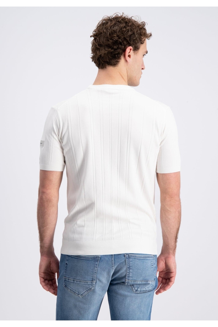 Gabbiano T-shirt knitted striped nomik ecru