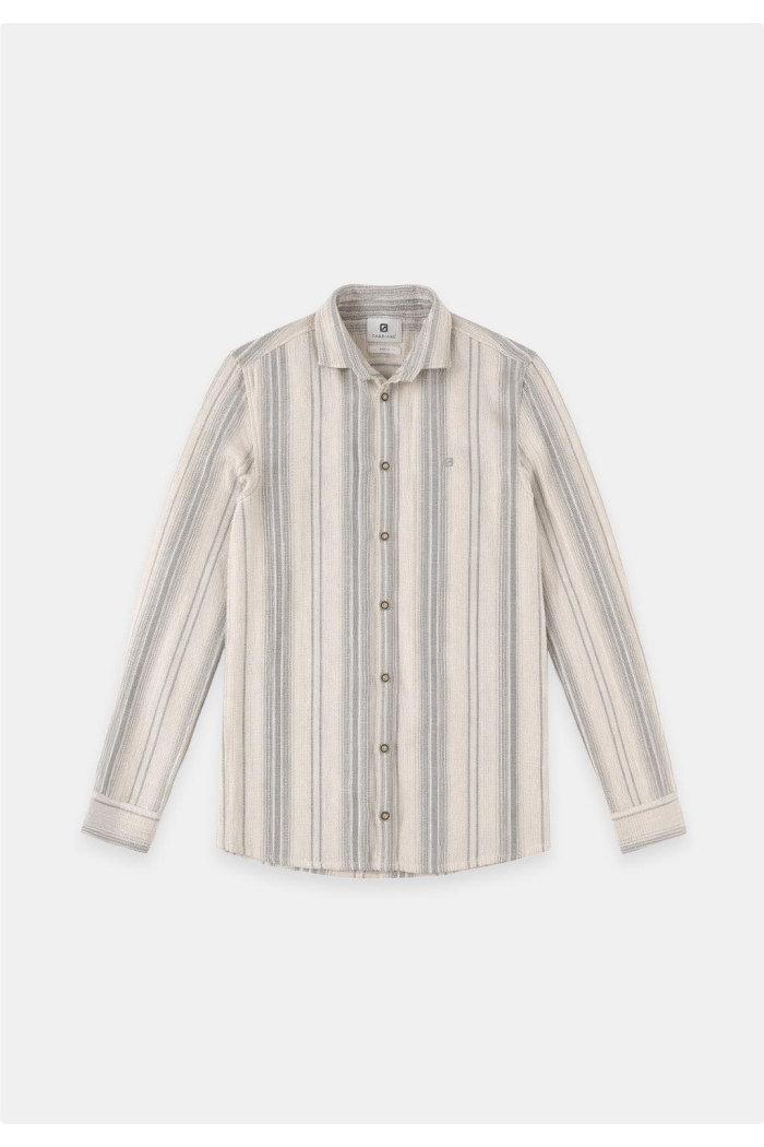 Gabbiano Shirt ls vertical striped jens roasted pecan