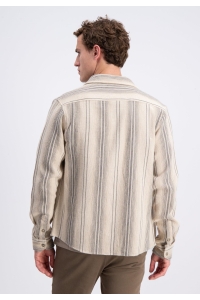 Gabbiano Shirt ls vertical striped jens roasted pecan