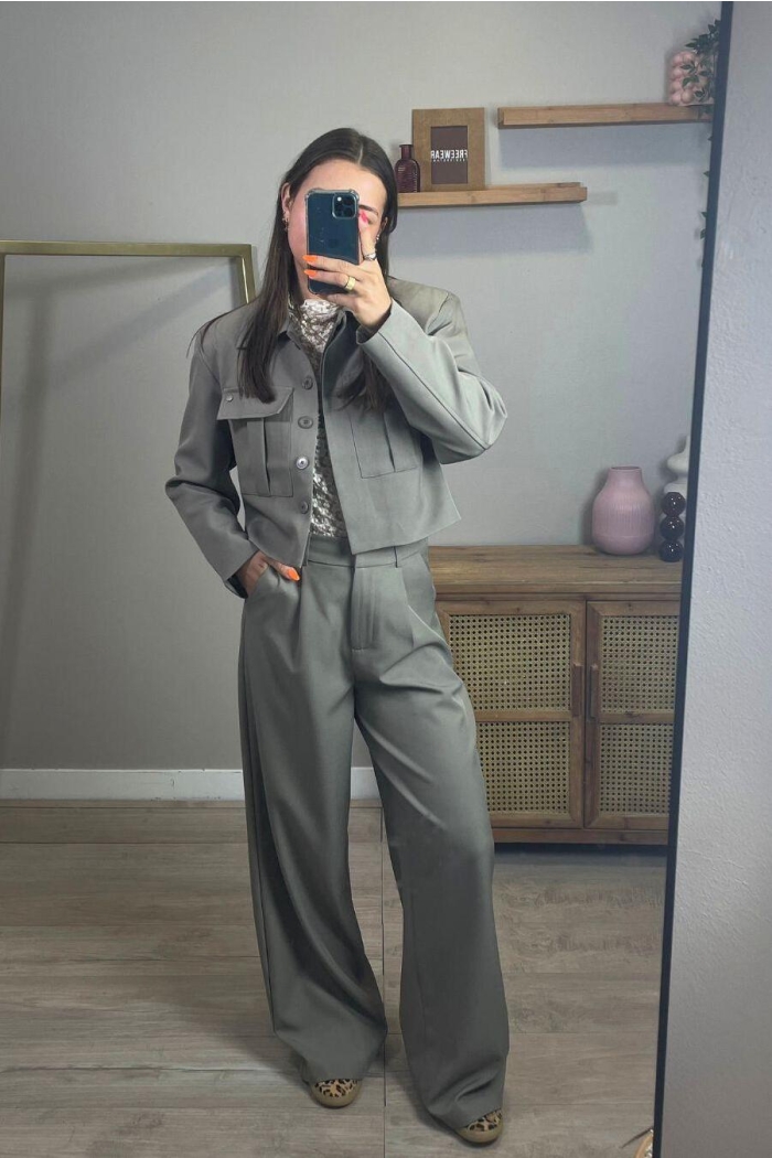 LIZ&JAZZ THE LABEL Broek Gris taupe