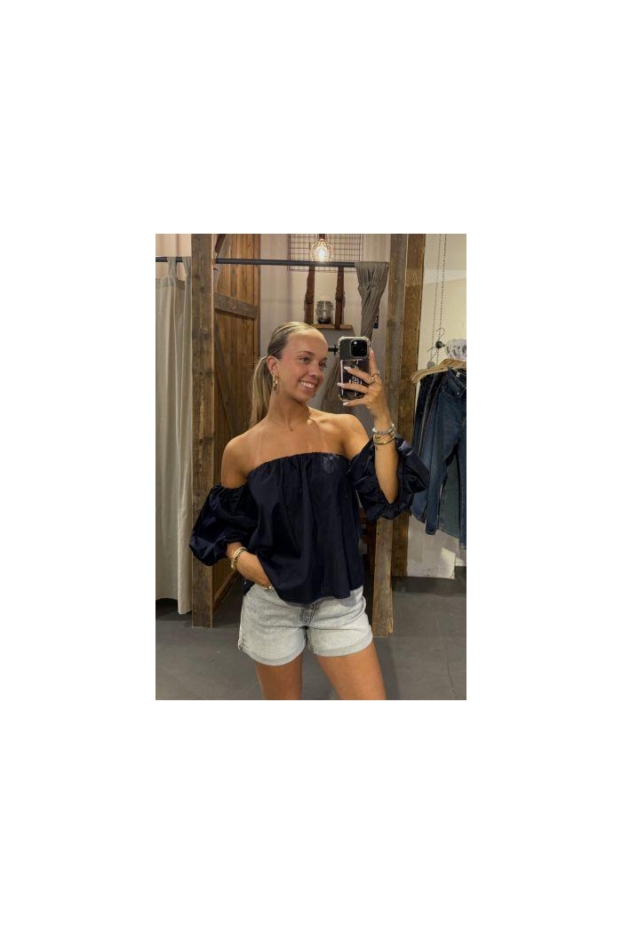 LIZ&JAZZ THE LABEL Top off shoulder uni donker blauw