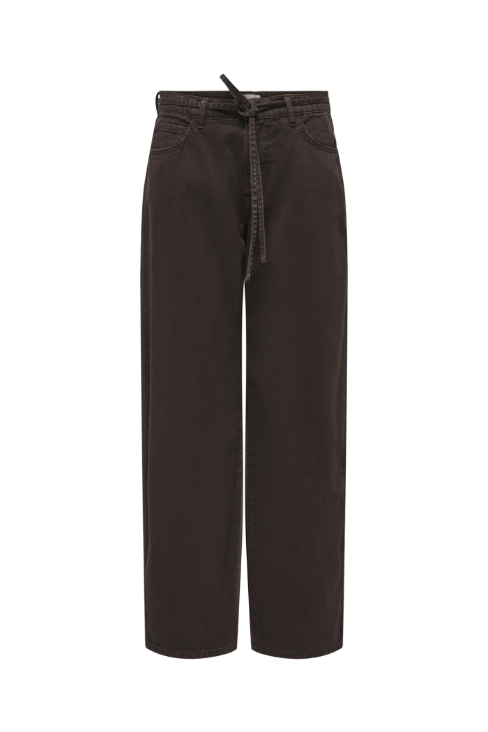 ONLY ONLGIANNA MW STRAIGHT DNM BROWN DNM: dark brown denim