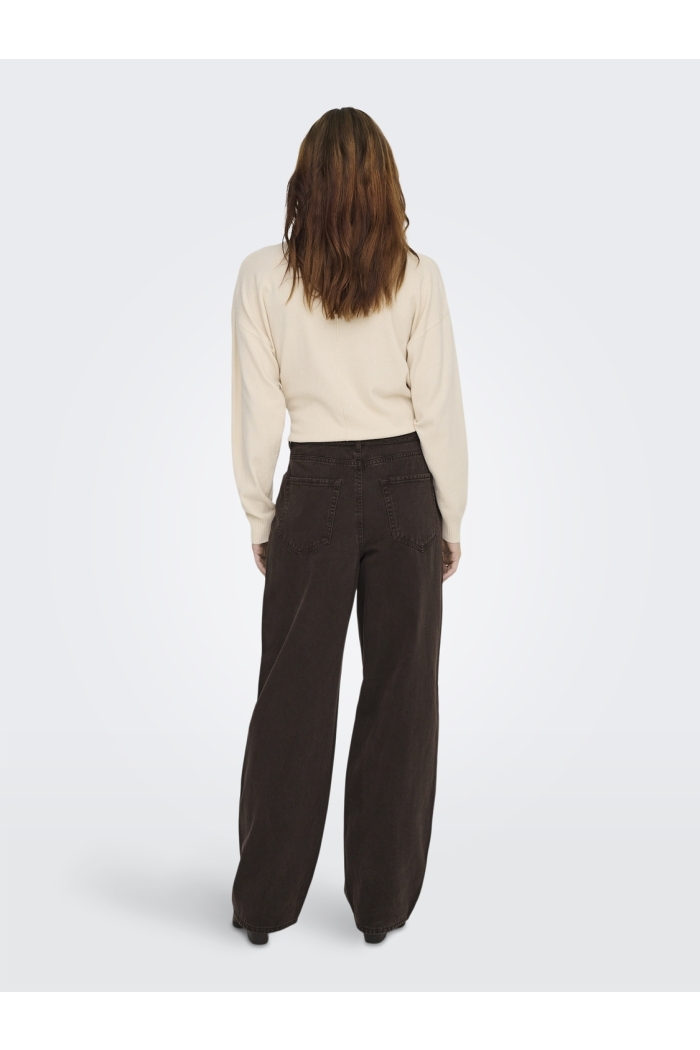 ONLY ONLGIANNA MW STRAIGHT DNM BROWN DNM: dark brown denim