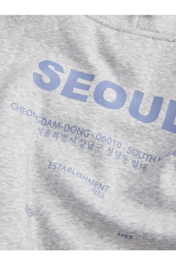 Jack and Jones JXNELLY LS HOOD SWT LN GRL light grey melange/seoul