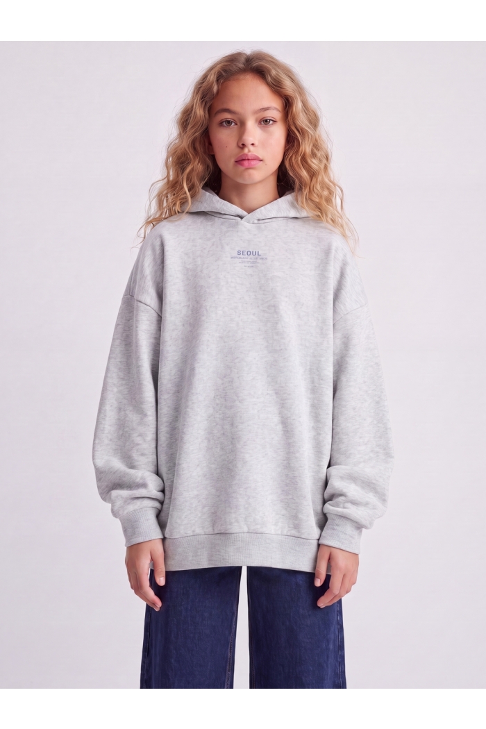 Jack and Jones JXNELLY LS HOOD SWT LN GRL light grey melange/seoul