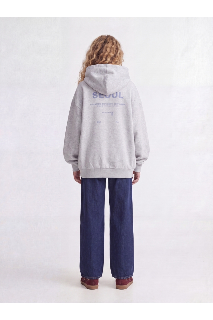 Jack and Jones JXNELLY LS HOOD SWT LN GRL light grey melange/seoul