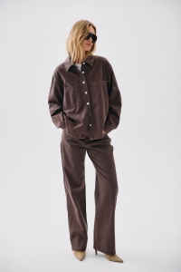Noisy May NMYOLANDA MW STRAIGHT JEANS COLORED: chocolate brown