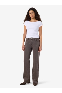 Noisy May NMYOLANDA MW STRAIGHT JEANS COLORED: chocolate brown