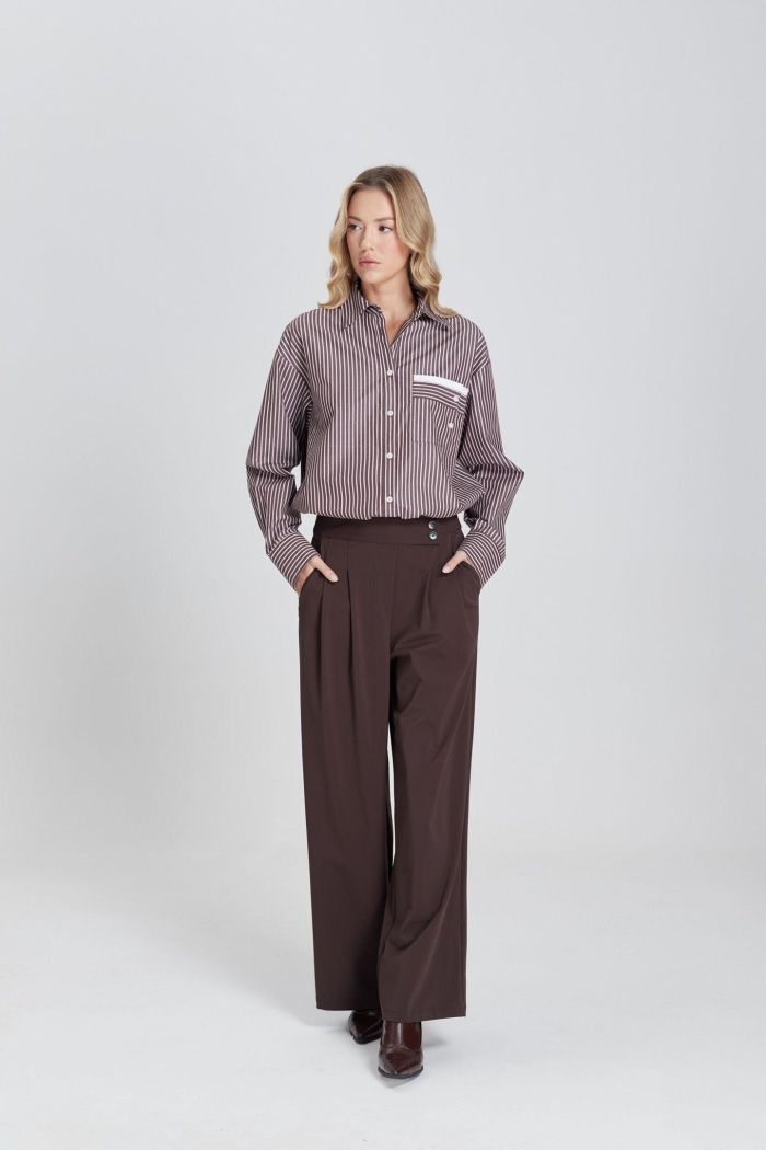 Phebe Jenny Blouse streep brown