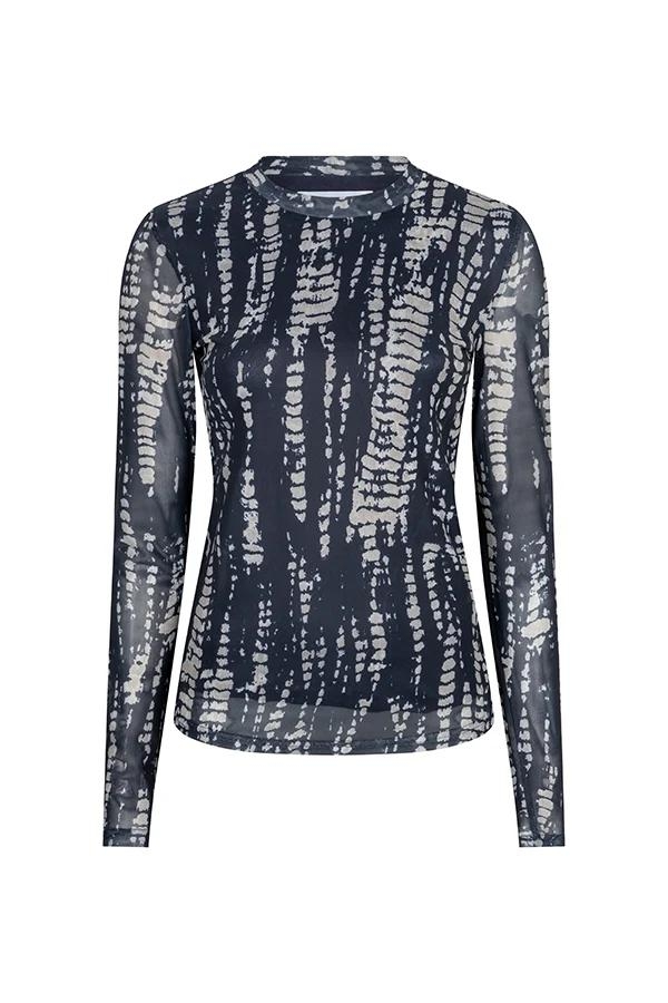 Lofty Manner Top Iniko abstract print dark blue