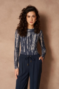 Lofty Manner Top Iniko abstract print dark blue