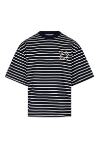 Lofty Manner T-shirt Imma streep dark blue