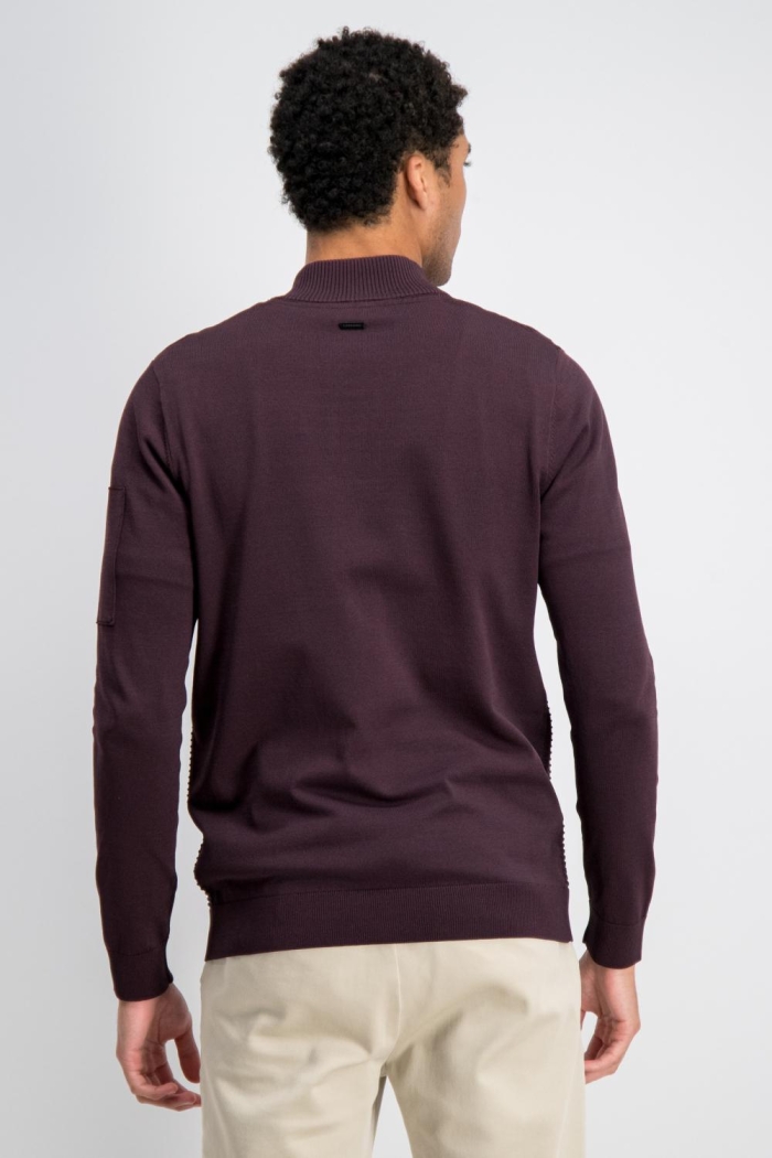 Gabbiano Tech knit half zip burnt bordeaux