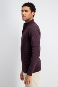 Gabbiano Tech knit half zip burnt bordeaux