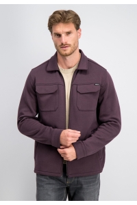 Gabbiano Sweat zip overshirt bruin