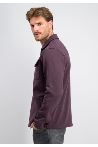 Gabbiano Sweat zip overshirt bruin