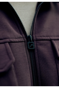 Gabbiano Sweat zip overshirt bruin