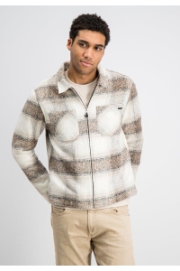 Gabbiano Flanel overshirt zip coastal sand