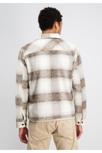 Gabbiano Flanel overshirt zip coastal sand