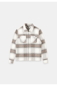 Gabbiano Flanel overshirt zip coastal sand