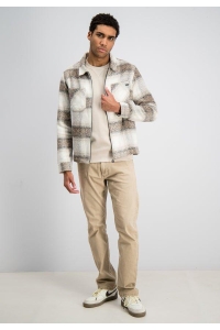 Gabbiano Flanel overshirt zip coastal sand