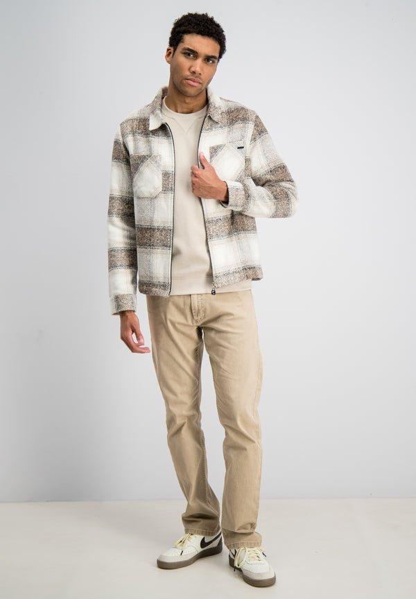 Gabbiano Flanel overshirt zip coastal sand