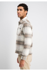 Gabbiano Flanel overshirt zip coastal sand