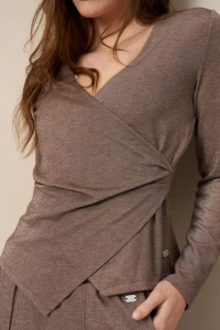 Lofty Manner Top Jori wrap taupe