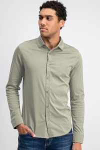 Gabbiano Poplin shirt stone wash sage green