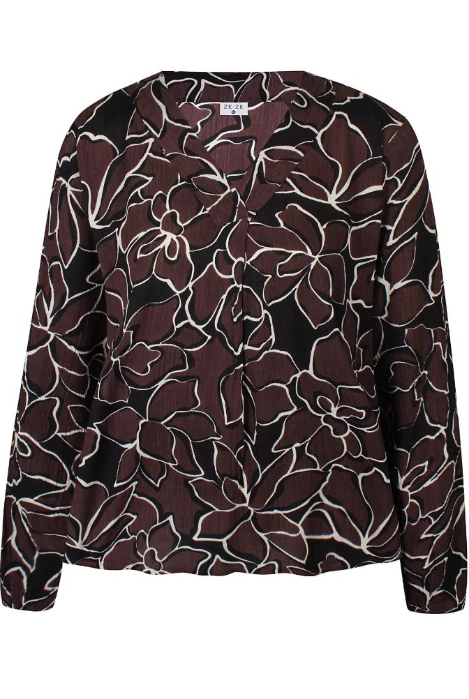 Ze-Ze Blouse Imane print chokolade