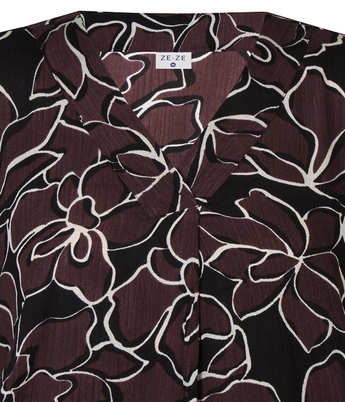 Ze-Ze Blouse Imane print chokolade