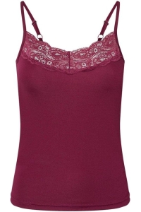 Sisters Point Top spaghetti kant bordeaux